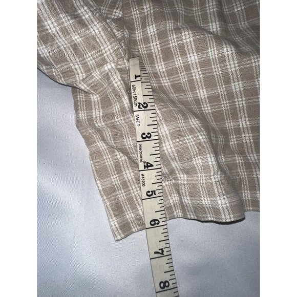 Westbound Linen Shorts Blend Plaid Shorts As 12 Tan On Cream - Picture 8 of 8